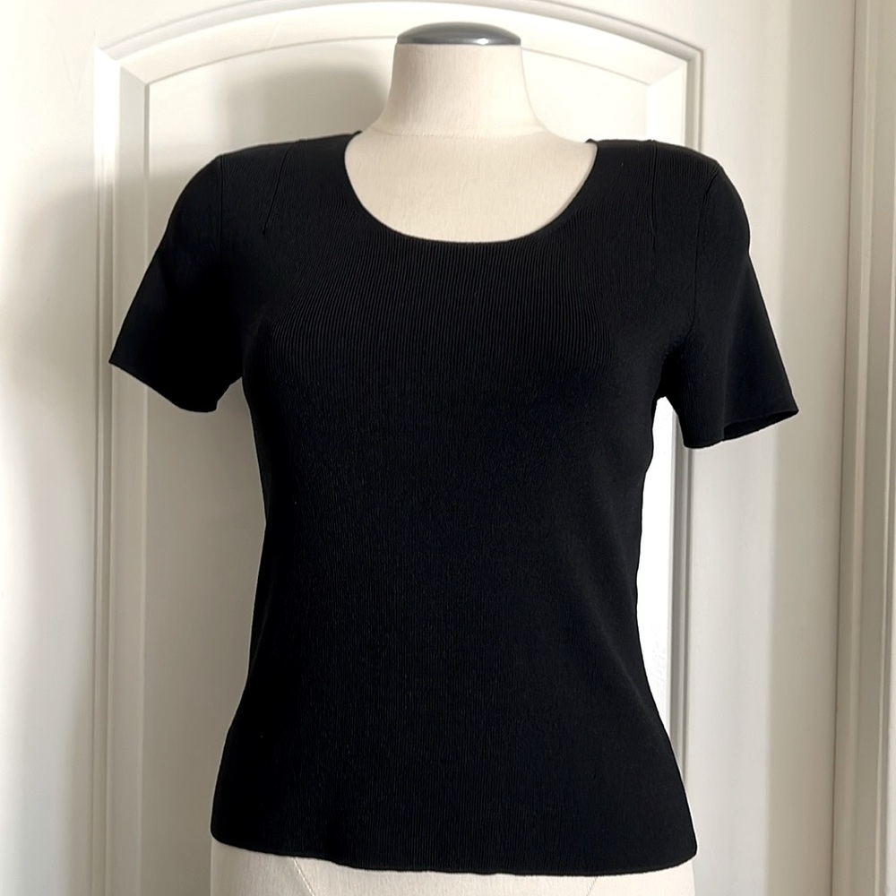Alfani~Petite / Black Top / Dress Up or Down / Like New